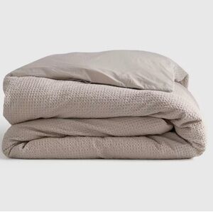 Quince King Honeycomb Duvet in Sand
